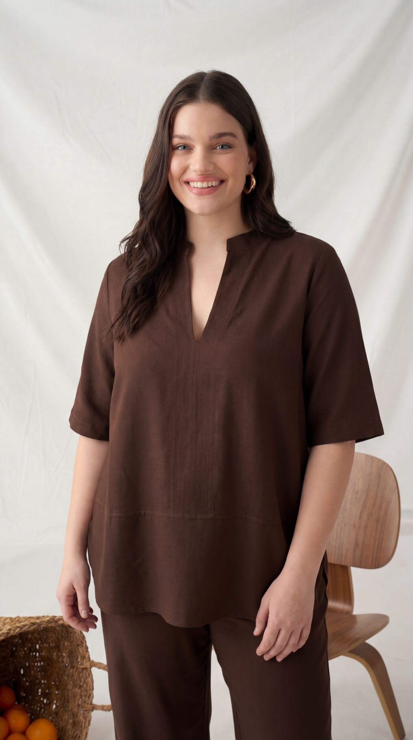Tunique fluide et légère en viscose et lin
